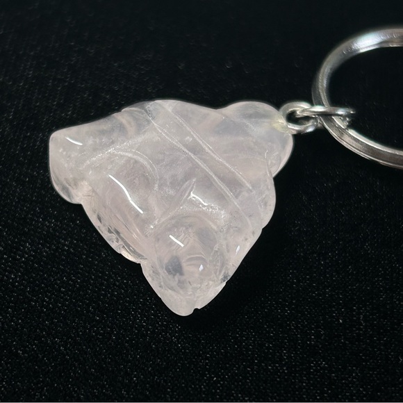 NWOT rose quartz Buddha keychain light pink crystal faith charm boho vintage y2k - Picture 5 of 7